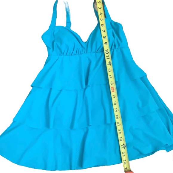 SWIM SOLUTIONS NO TUMMY / TUMMY CONTROL SWIMSUIT dress BATHING SUIT TURQUOISE - Picture 7 of 14